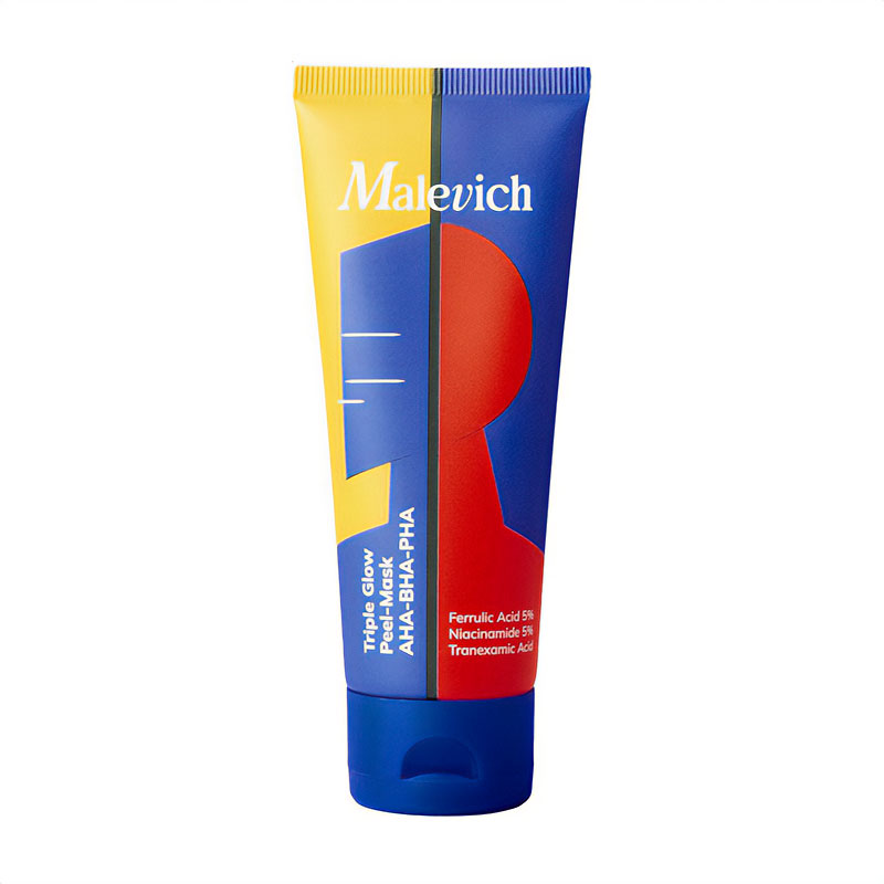 Мультикислотна маска-пілінг Malevich Triple Glow Peel-Mask для сяяння шкіри обличчя, 75 мл